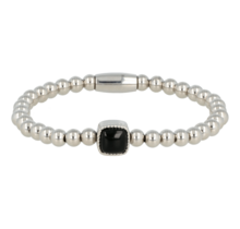 Zilverkleurige Onyx Edelsteen Damesarmband