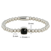Zilverkleurige Onyx Edelsteen Damesarmband