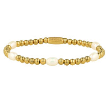 Gouden Kralenarmband met Echte Zoetwater Parels