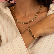 Schakelarmband goud, fijn detail, groots effect
