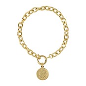Gouden Schakelarmband met Munt Hanger