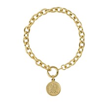 Gouden Schakelarmband met Munt Hanger