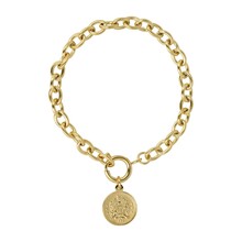 Gouden Schakelarmband met Munt Hanger