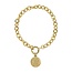 My Bendel Gouden Schakelarmband met Munt Hanger