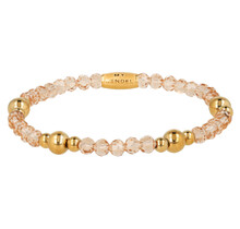 Kristalglazen Armband met Gouden Kralen • Smoky Topaz