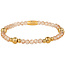 My Bendel Kristalglazen Armband met Gouden Kralen • Smoky Topaz