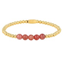 Armband met Edelstenen Kralen • Berry Quartz • 4 mm