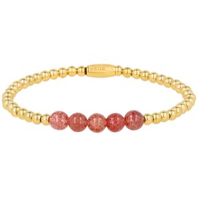 Armband met Edelstenen Kralen • Berry Quartz • 4 mm