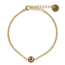 My Bendel Vintage Gouden Bedelarmband met Roze Glassteen