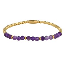 Armband met Facetgeslepen Edelstenen Kralen • Amethist