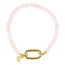 My Bendel Armband met Gouden Schakel en Hartje • Rose Quartz