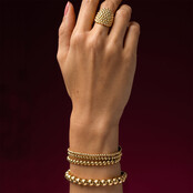 Gouden damesarmband met 4mm stainless steel kralen