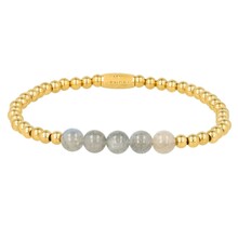 Armband met Edelstenen Kralen • Labradorite • 4 mm