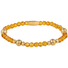 Kristalglazen Armband met Gouden Kralen • Amber