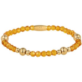 Kristalglazen Armband met Gouden Kralen • Amber