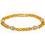 My Bendel Kristalglazen Armband met Gouden Kralen • Amber