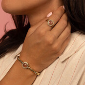 Elegante Armband met Edelsteen & Zirkonia • Berry Quartz