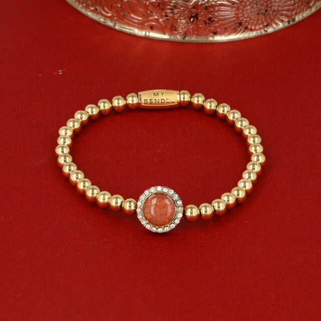 Elegante Armband met Edelsteen & Zirkonia • Berry Quartz