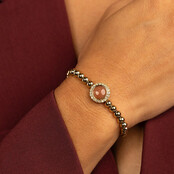 Elegante Armband met Edelsteen & Zirkonia • Berry Quartz