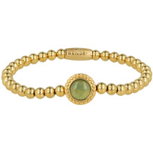 Vintage Armband met Ronde Edelsteen • Green Fluorite