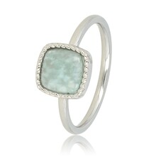 Zegelring met Blauwgroene Amazonite Edelsteen Zilver