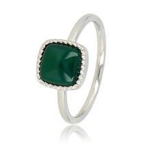 Zilveren Zegelring met Donker Green Agate Edelsteen