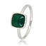 My Bendel Zilveren Zegelring met Donker Green Agate Edelsteen
