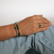 Zilveren Zegelring met Donker Green Agate Edelsteen