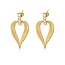 My Bendel Gouden oorbellen met hartvormige hanger en zirkonia