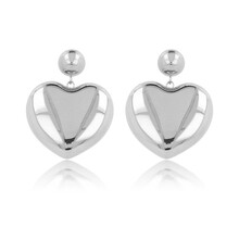 Hartvormige Oorstekers • Zilver • 25 mm