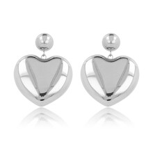 Hartvormige Oorstekers • Zilver • 25 mm