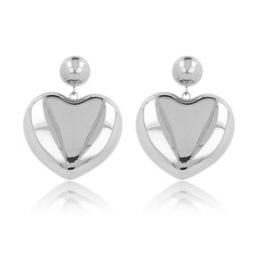 Hartvormige Oorstekers • Zilver • 25 mm