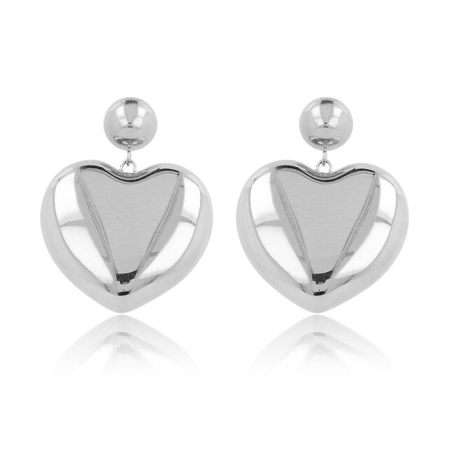 Hartvormige Oorstekers • Zilver • 25 mm