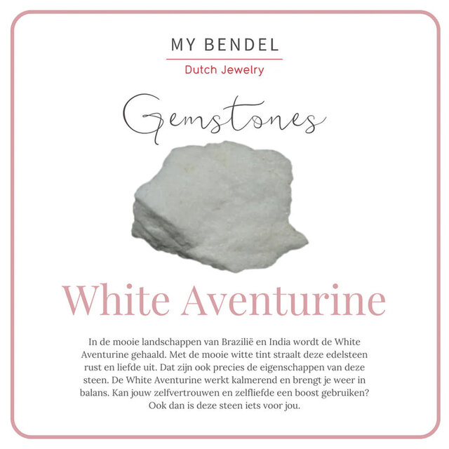 Oorbellen met Bloem Hanger • Witte Aventurijn