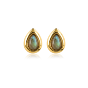 Druppel Studs met Edelsteen • Labradoriet