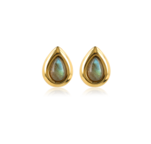 Druppel Studs met Edelsteen • Labradoriet