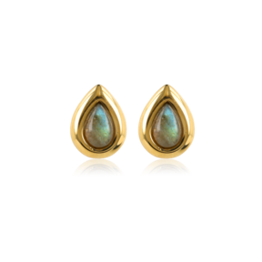 Druppel Studs met Edelsteen • Labradoriet