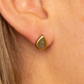 Druppel Studs met Edelsteen • Labradoriet