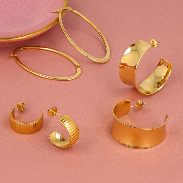 Statement Oorbellen met Ribbels