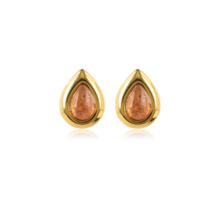 Druppel Studs met Edelsteen • Berry Quartz