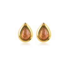 Druppel Studs met Edelsteen • Berry Quartz