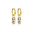 My Bendel Oorring met Rechthoekige Hanger van Glasstenen • Champagne