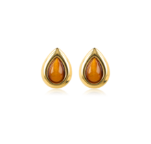 Druppel Studs met Edelsteen • Tiger Eye
