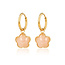 My Bendel Oorbellen met Bloem Hanger • Rose Quartz