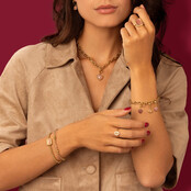 Statement Ring met Rechthoekige Edelsteen en Ribbelrand • Pink Moonstone