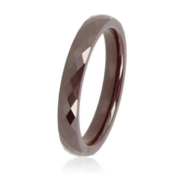 Keramieken Ring • Facet Geslepen • 3 mm • Bruin