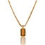 My Bendel Ketting met Rechthoekige Edelsteen en Ribbelrand • Tiger Eye