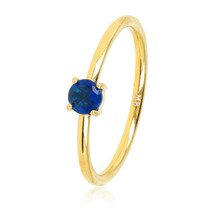 Fijne Ring met Kleine Glassteen • Kobalt Blauw