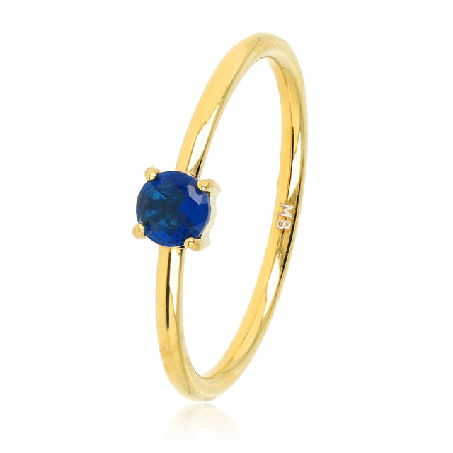 Fijne Ring met Kleine Glassteen • Kobalt Blauw