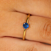 Fijne Ring met Kleine Glassteen • Kobalt Blauw